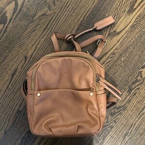 Sole Society Camel Crossbody with Animal Print Lining